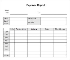 expense report templates expense report weekly