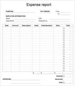 expense report templates free employee expense report