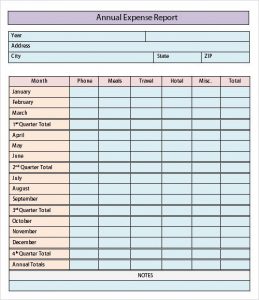 expense tracker template sample expense report