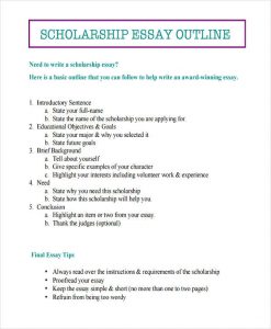 expository essay format scholarship outline