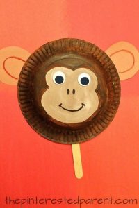 face mask template paper plate monkey mask craft for kids