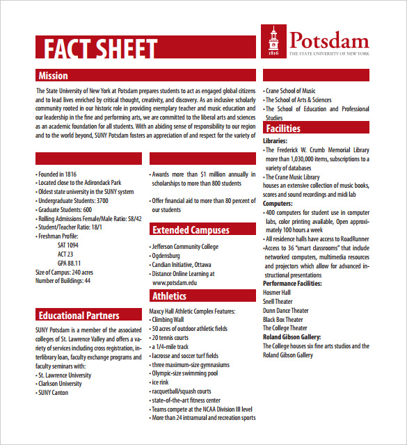 fact sheet template