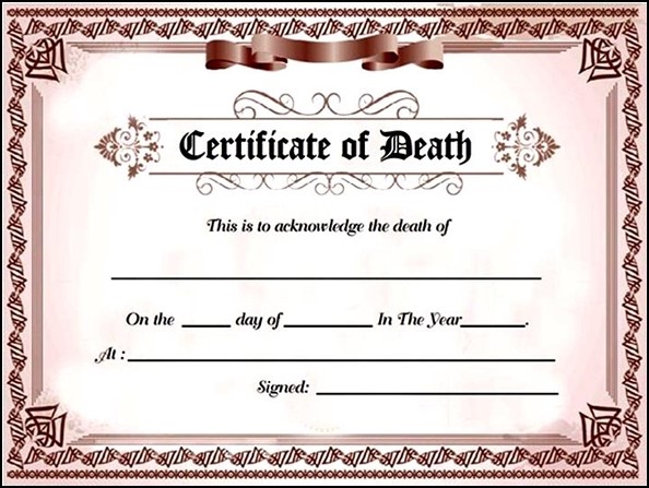 Death Certificate Sample | Template Business