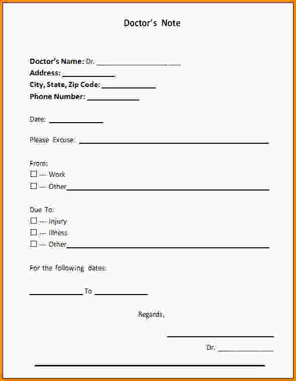 Fake Dentist Note Template Free