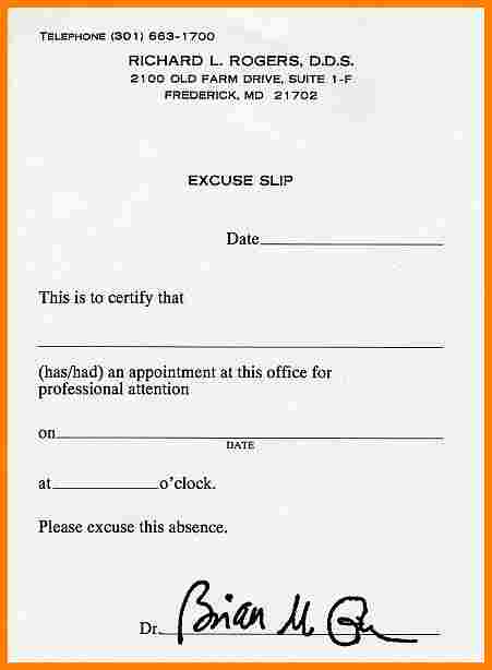 fake dentist note template business