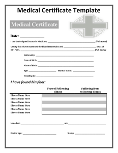 Sample medical certificate letter from doctor