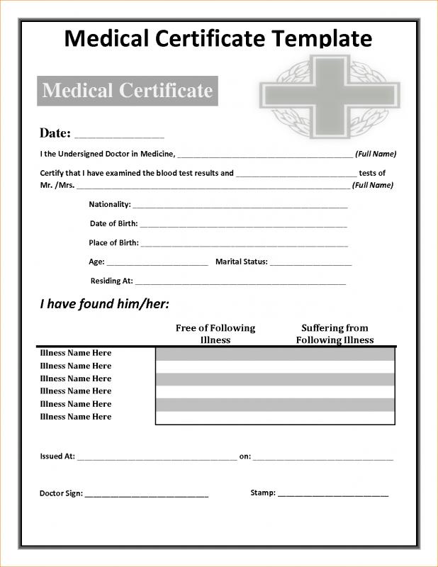 Medical Sick Note Template