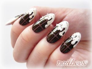 fall nails designs white chocolate drip nail art design