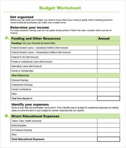 family budget spreadsheet school budget worksheet template