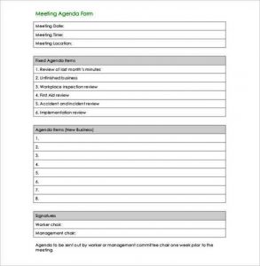 family meeting agenda great example of meeting agenda form