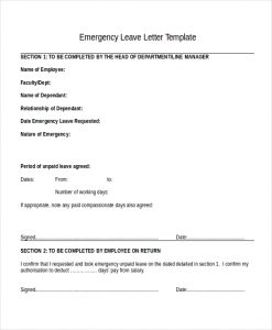 family tree formate emergency leave letter template