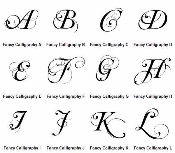 Fancy Cursive Letters Template Business