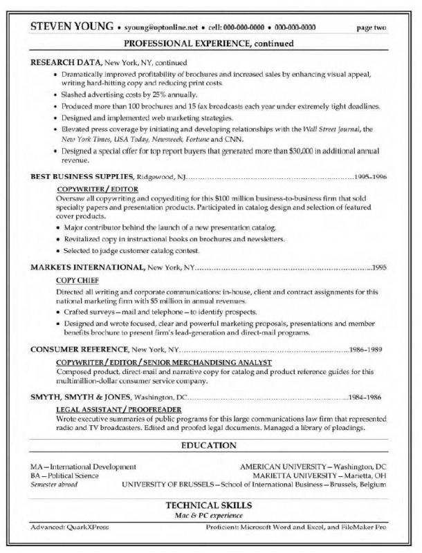 federal resume format  template business