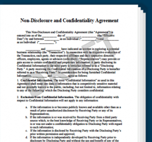 fill in the blank promissory note non disclosure and confidentiality agreement