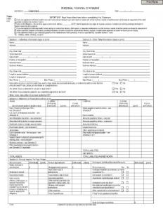 fillable personal financial statement