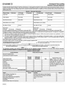 fillable personal financial statement