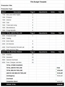 film budget template example film budget template