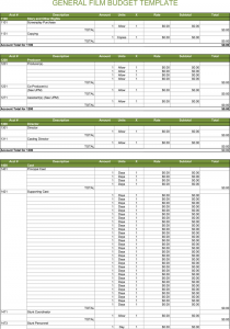 film budget template general film budget template