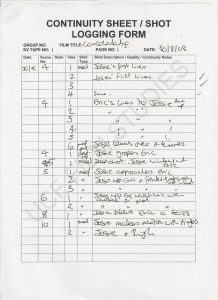 film script example continuity log pg