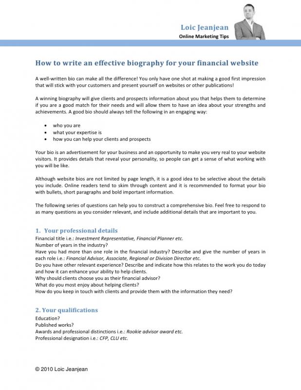 financial advisor business plan sample