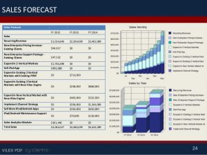 financial projections example business plan sample for a technology company vilex in pitchdeck powerpoint format