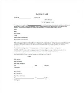 firearm bill of sale template free gun bill of sale template