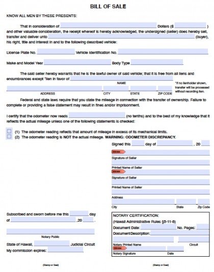 firearm bill of sale template