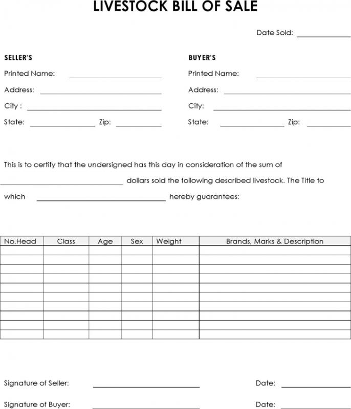 firearm bill of sale template