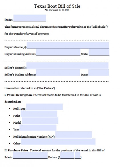 firearm bill of sale texas