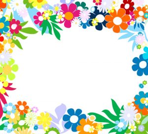 flag banner templates vector of spring fresh flower frame set