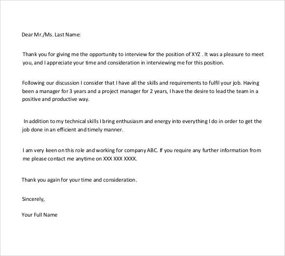 Follow Up Email After Interview Sample | Template Business