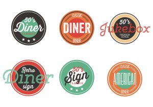 food drive poster vintage s diner label collection vector