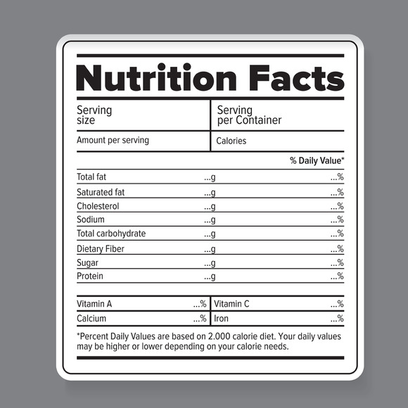 food label template