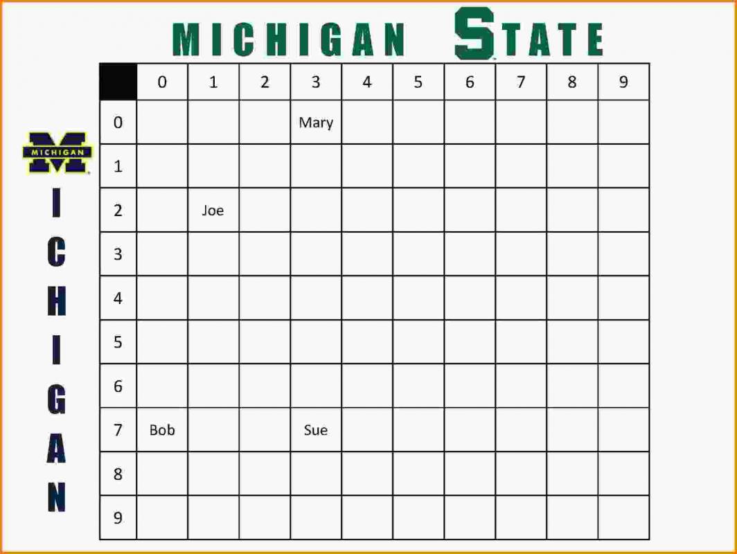 Free Football Squares Template