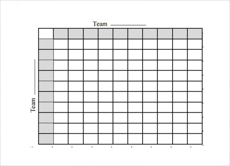 Super Bowl Pool Template Printable