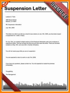 formal business letter template sample suspension letter suspension letter