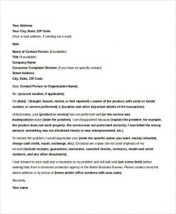 formal complaints letter formal complaint letter sample