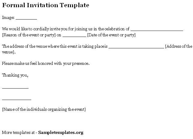 formal invitation template