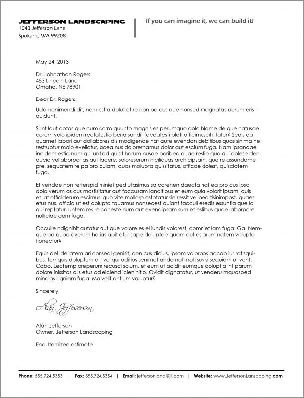 Formal Letter Heading Template Business