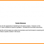 formal report template example of a tender letter declining submit tender