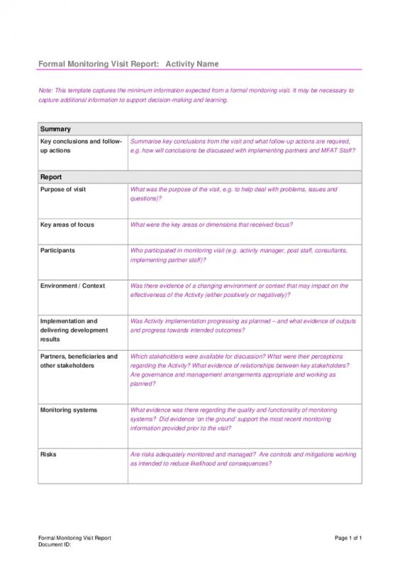 formal report template