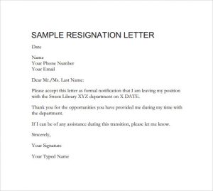 formal resignation letter downloadable formal resignation letter