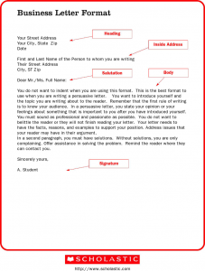 format for business letter business letter format