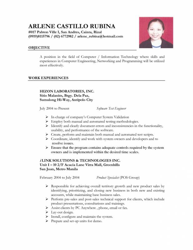 format for resume