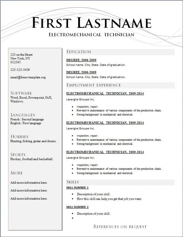 format for resume