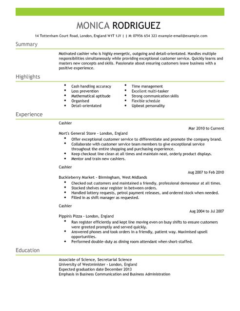 formats for a resume