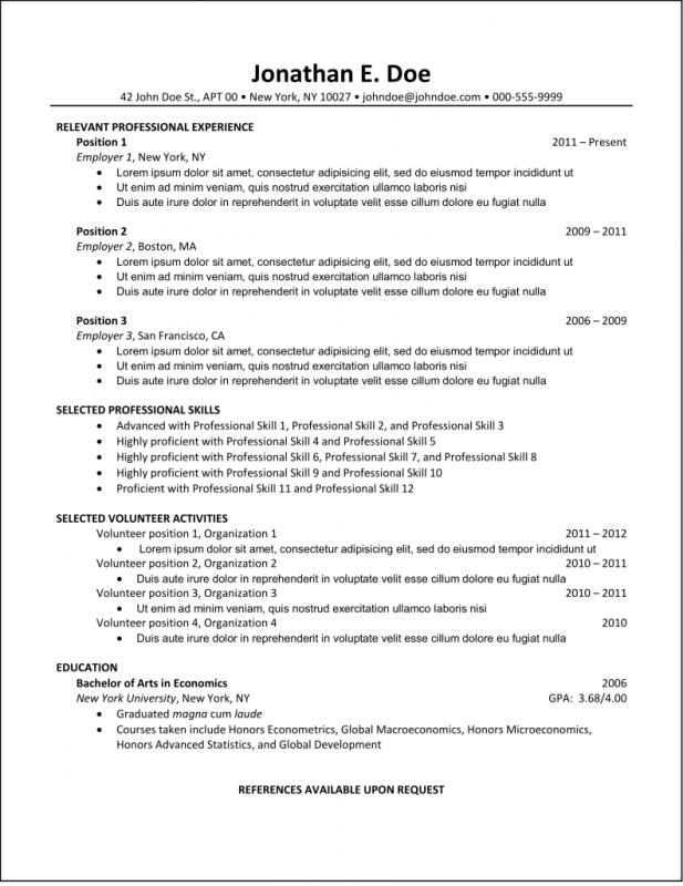 formatting a resume