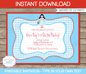 free baby shower invitations templates pdf printable wizard of oz invitation template