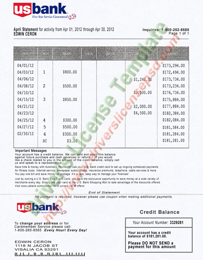 free bank statement template