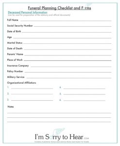 free basic resume templates funeral planning checklist and forms